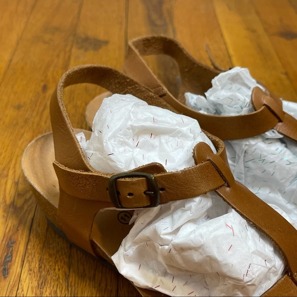 PEDRO INIESTA Tan Suede Strappy Cork Bottom Sandals Size 11 - Picture 3 of 7